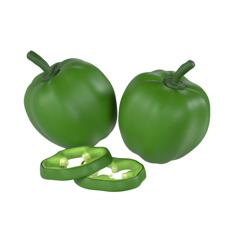 Grüne Paprika 3D Modell