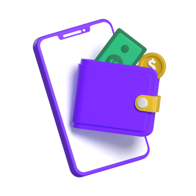 Smartphone & Wallet 3D Graphic