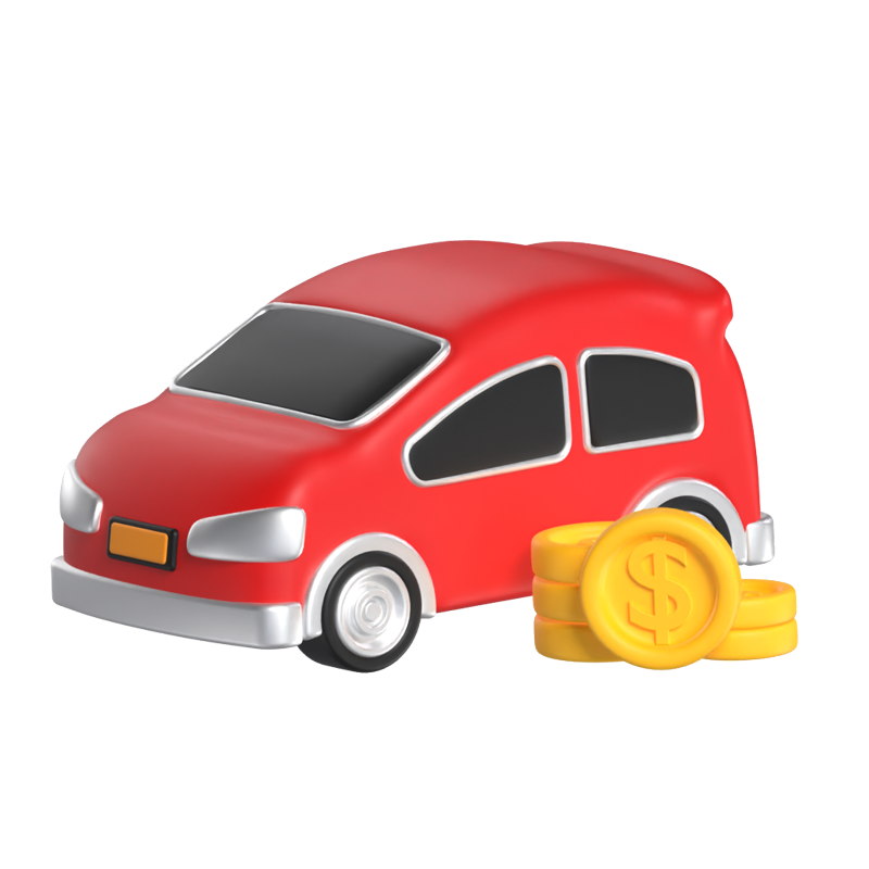 Car Loan 3D Scene 3D Illustration