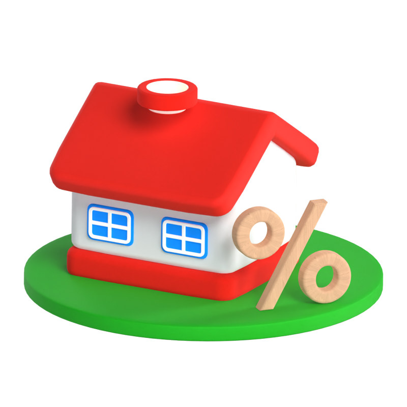 House Mortgage 3D Illustration