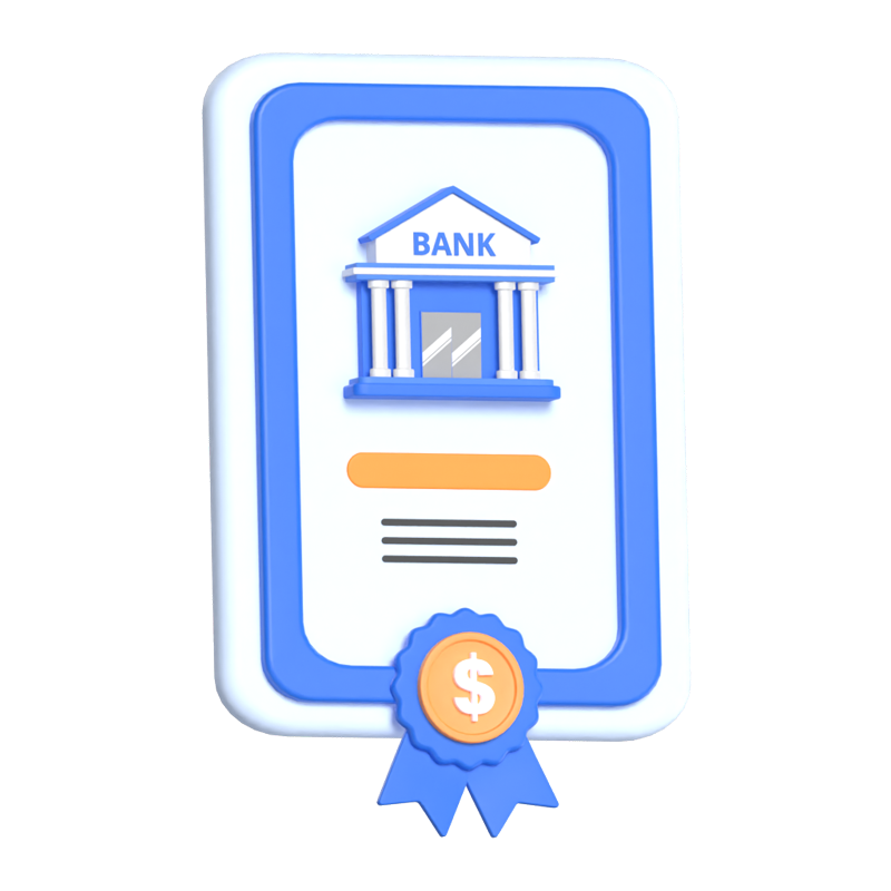 Bonds Certificate 3D Illustration