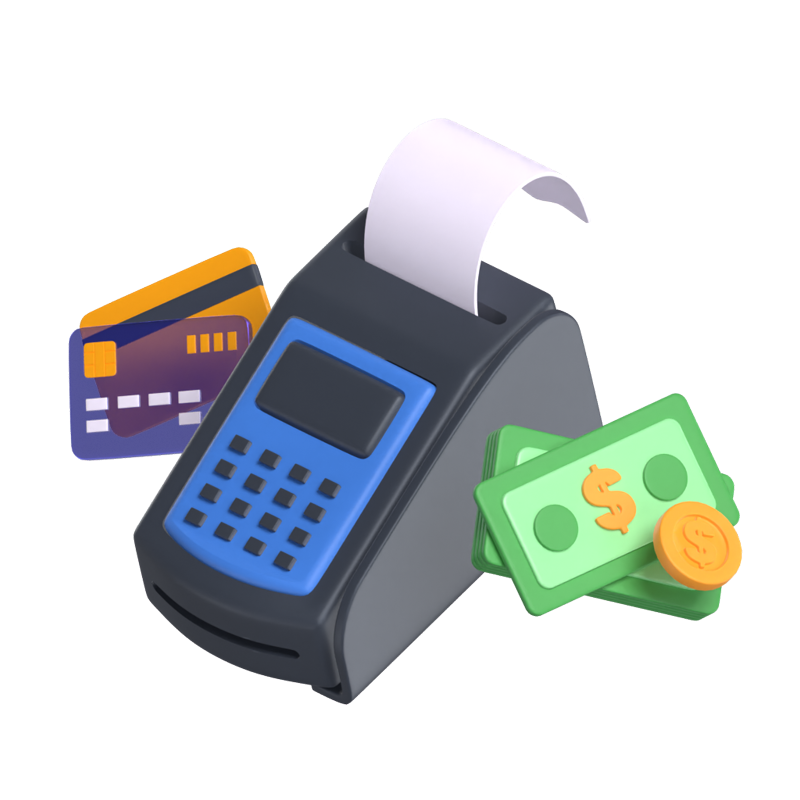 Payment Instruments 3D Illustration