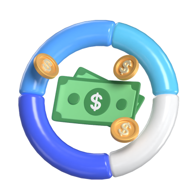 Financial Analysis 3D Graphic