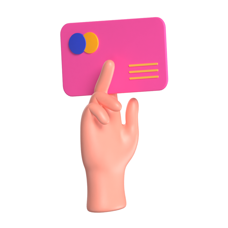 Holding Credit Card 3D Illustration