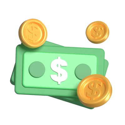 Coin & Dollar 3D Graphic