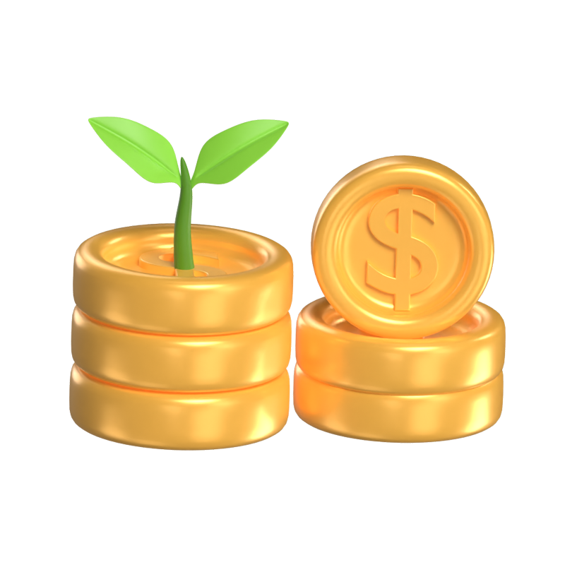 Financial Growth 3D Illustration