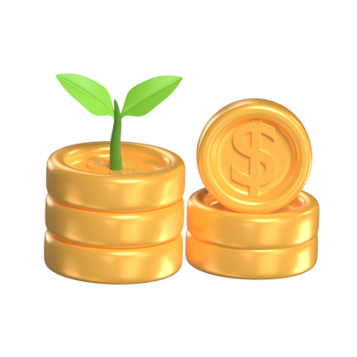 Financial Growth 3D Graphic