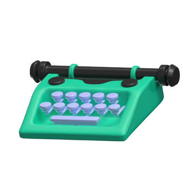 Typewriter 3D Icon Model 3D Graphic