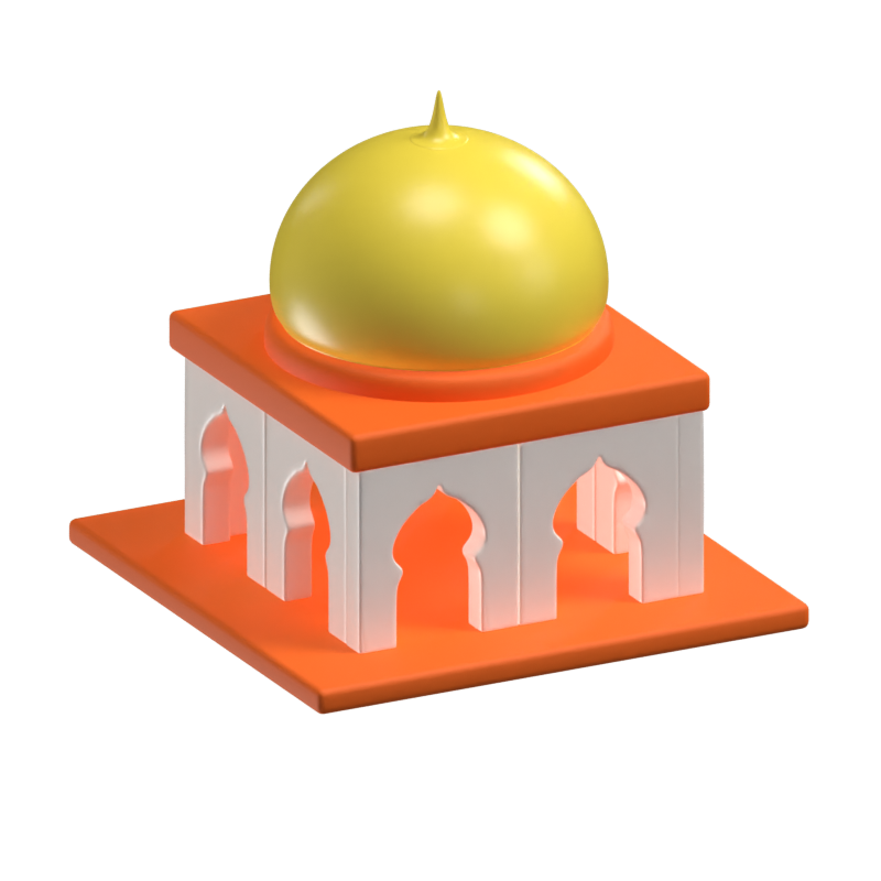 Ícone de construção 3D de mesquita 3D Graphic