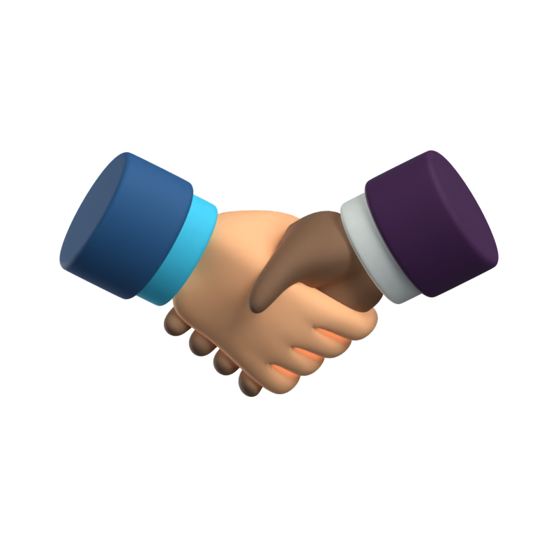 Deal Illustrated With Shaking Hands 3D Icono Para Bienes Raíces 3D Graphic