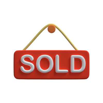 Sold Board 3D Icon For Real Estate 3D Graphic