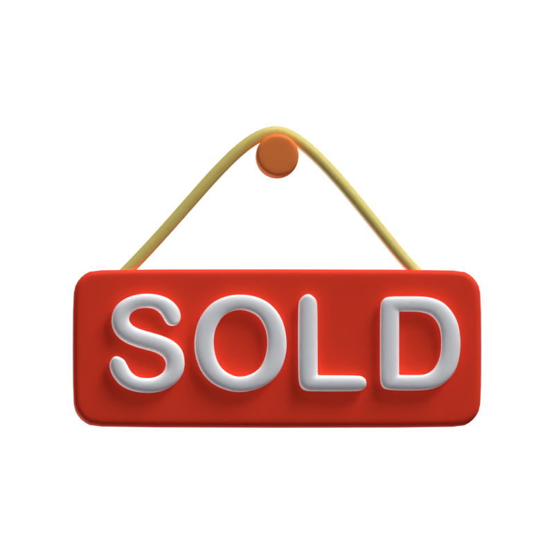 Sold Board 3D Icon For Real Estate 3D Graphic