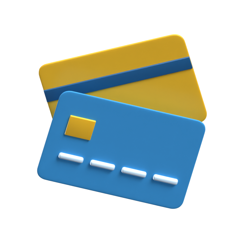 Debit Cards 3D Icon For Real Estate 3D Graphic