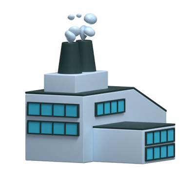 Factory 3D Icon For Real Estate 3D Graphic