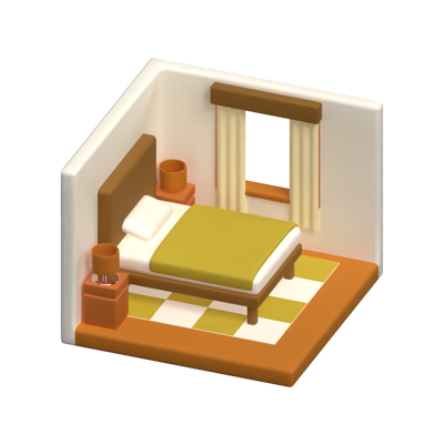 Bedroom 3D Icon For Real Estate 3D Graphic