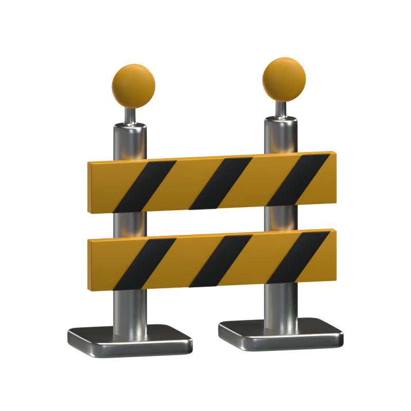 Construction Barrier 3D Icon For Real Estate 3D Graphic