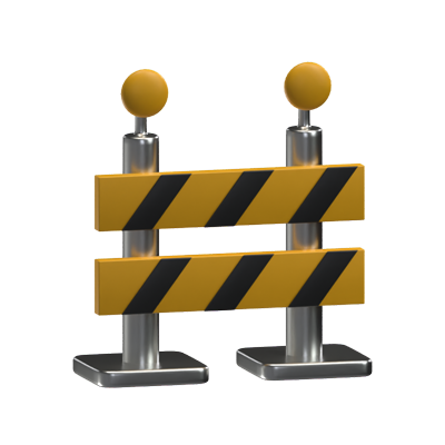 Construction Barrier 3D Icon For Real Estate 3D Graphic