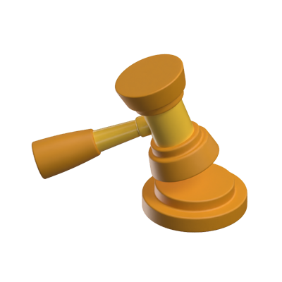 Auction Illustrated With A Gavel 3D Icon For Real Estate 3D Graphic