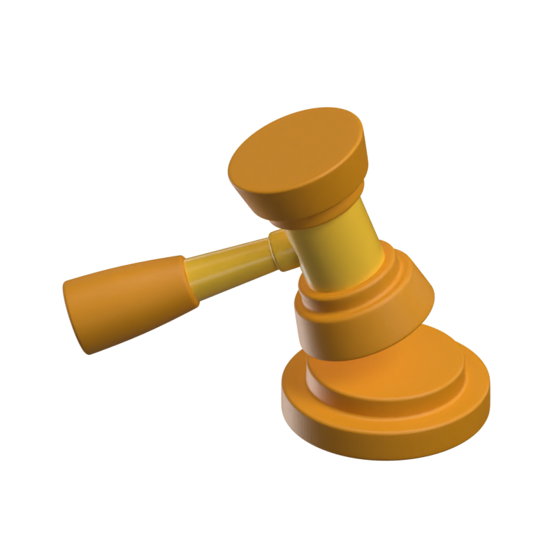 Auction Illustrated With A Gavel 3D Icon For Real Estate 3D Graphic