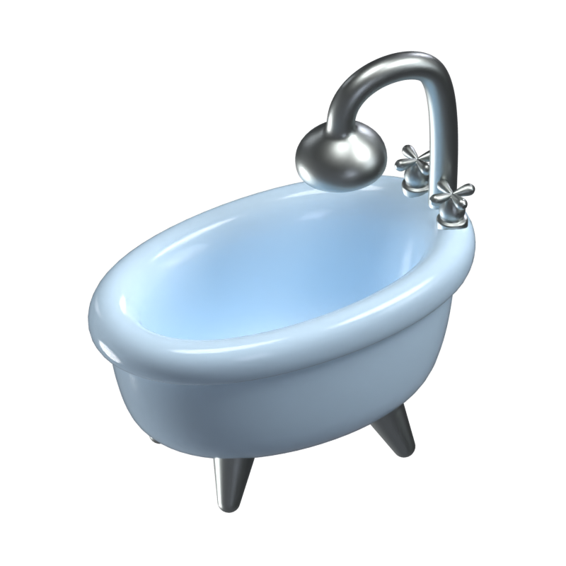 Bathtub 3D Icon For Real Estate 3D Graphic