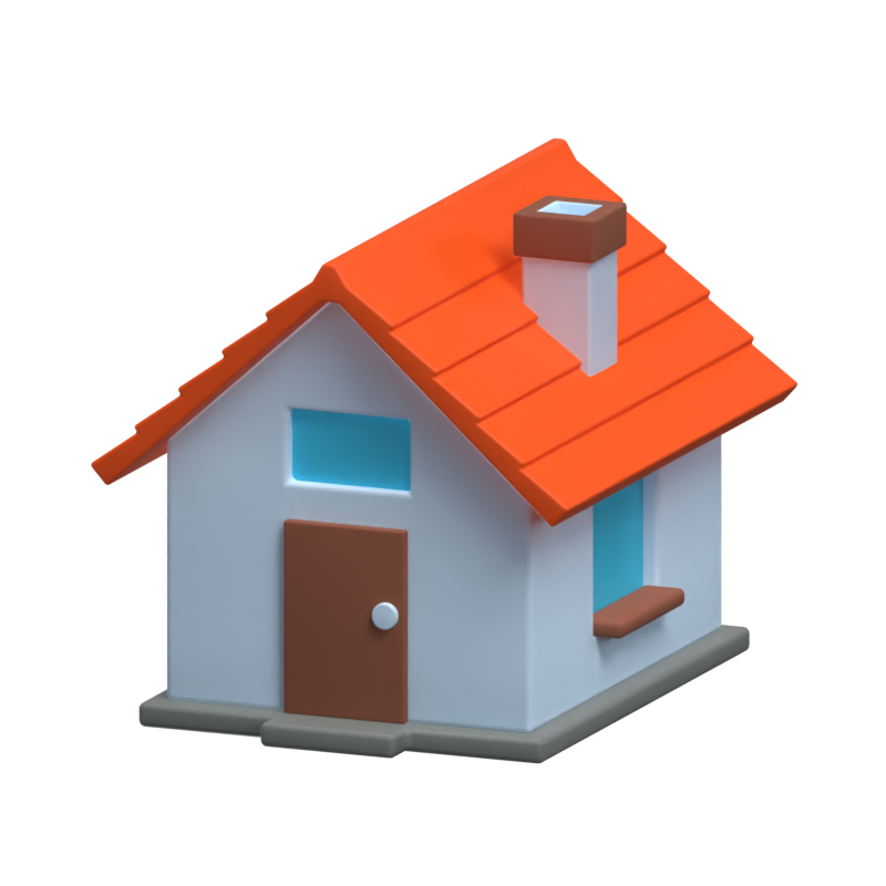 Home 3D Icon For Real Estate 3D Graphic