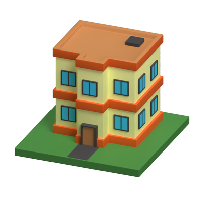 Apartment Building 3D Icon For Real Estate 3D Graphic