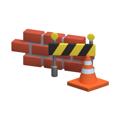 Building Construction With A Cone 3D Icon For Real Estate 3D Graphic