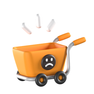 Empty Cart Animated 3D Icon 3D Graphic