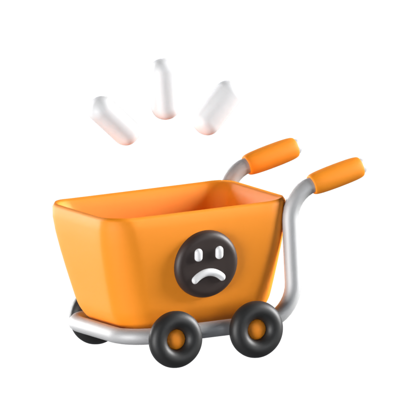 Empty Cart Animated 3D Icon 3D Graphic