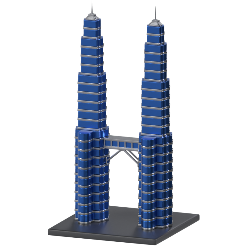 Modelo 3D de las Torres Gemelas Petronas 3D Graphic