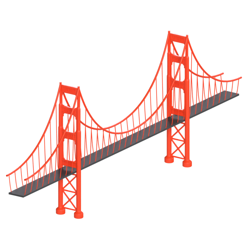 Modelo 3D del puente Golden Gate 3D Graphic