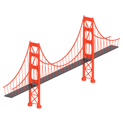 modelo 3d del puente golden gate 3D Graphic