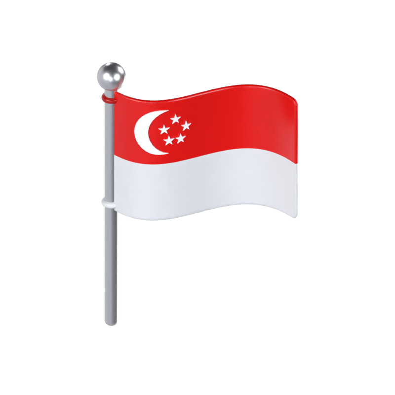 Bandera de Singapur Modelo 3D