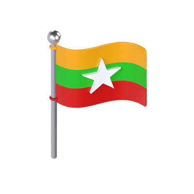 modelo 3d de la bandera de myanmar 3D Graphic