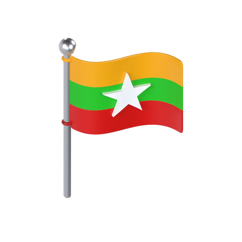 Modelo 3D de la bandera de Myanmar 3D Graphic