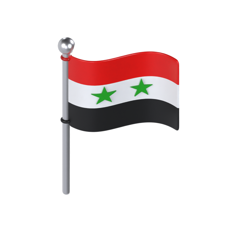 Modelo 3D de la bandera de Siria 3D Graphic