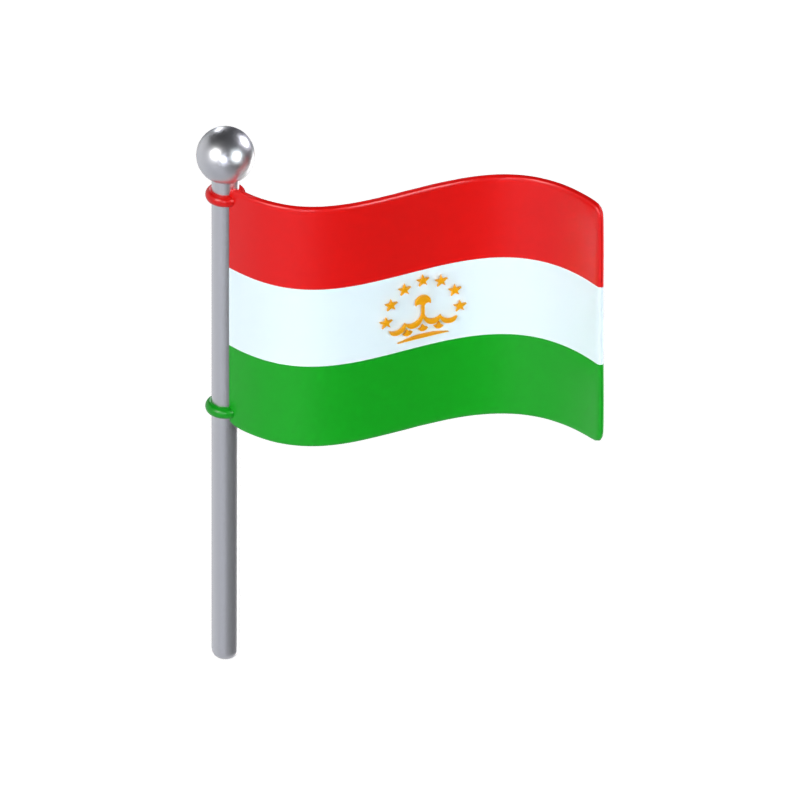 Modelo 3D da bandeira do Tajiquistão 3D Graphic