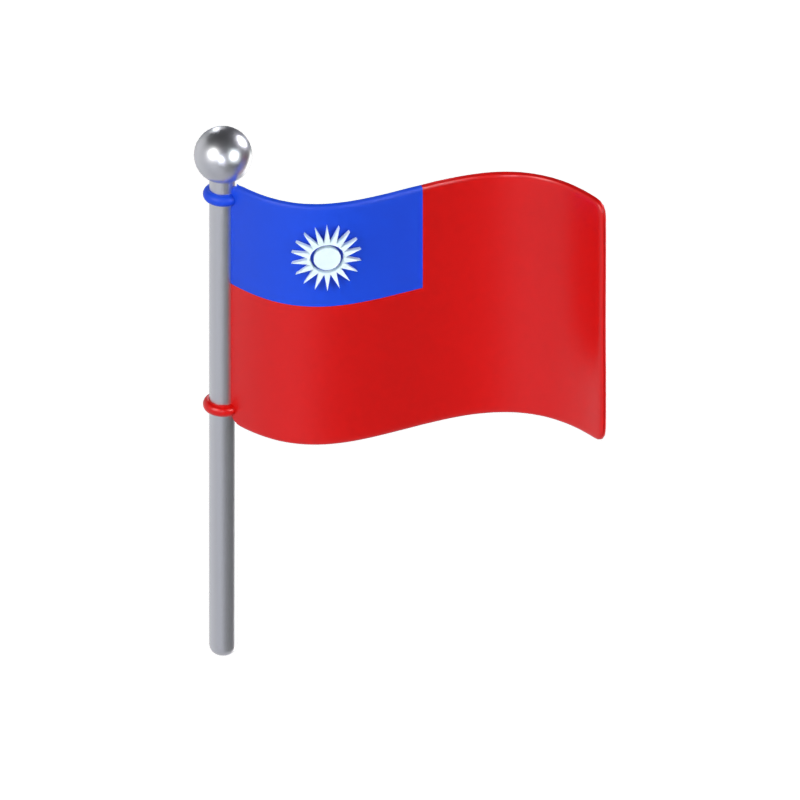 Modelo 3D da bandeira de Taiwan 3D Graphic