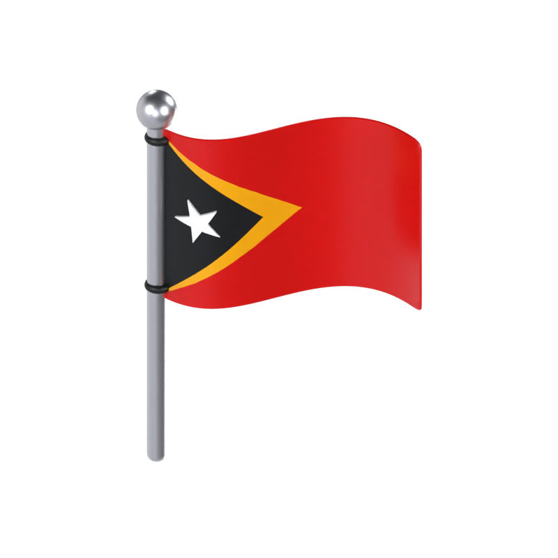 Modelo 3D da bandeira de Timor Leste 3D Graphic