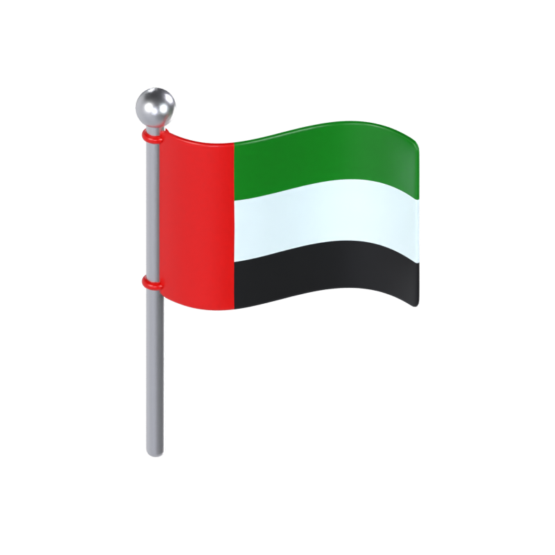 Modelo 3D de la bandera de los Emiratos Árabes Unidos 3D Graphic