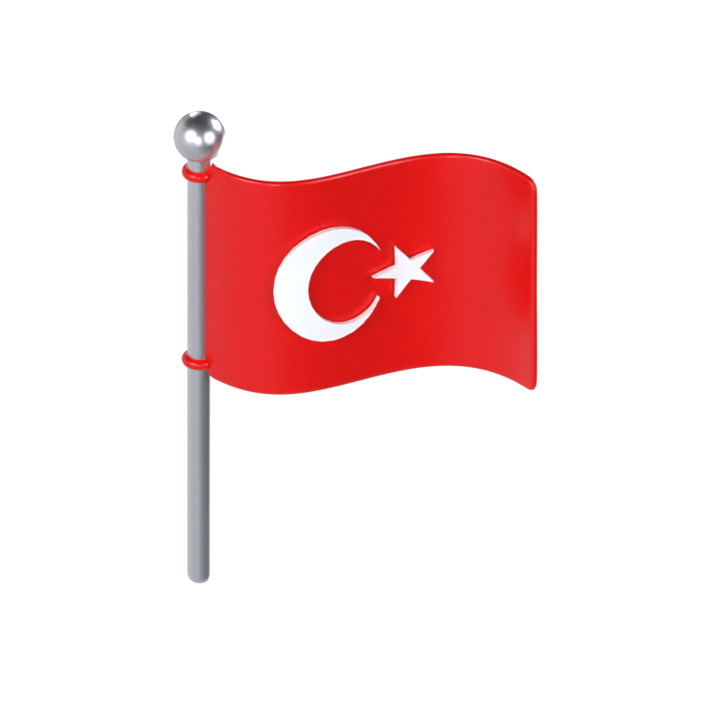 Türkei Flagge 3D Modell