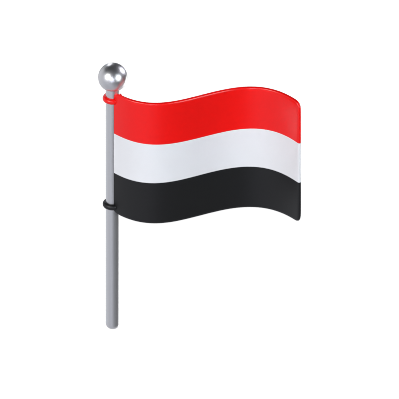 Modelo 3D de la bandera de Yemen