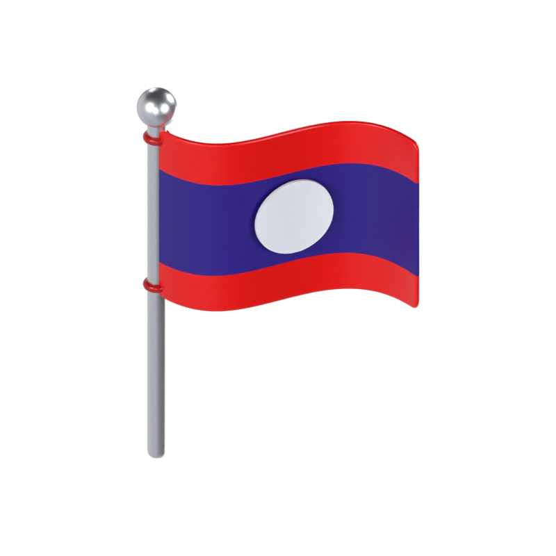 Modelo 3D da bandeira do Laos 3D Graphic