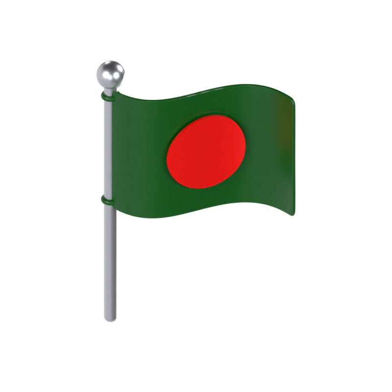 Modelo 3D da bandeira de Bangladesh 3D Graphic