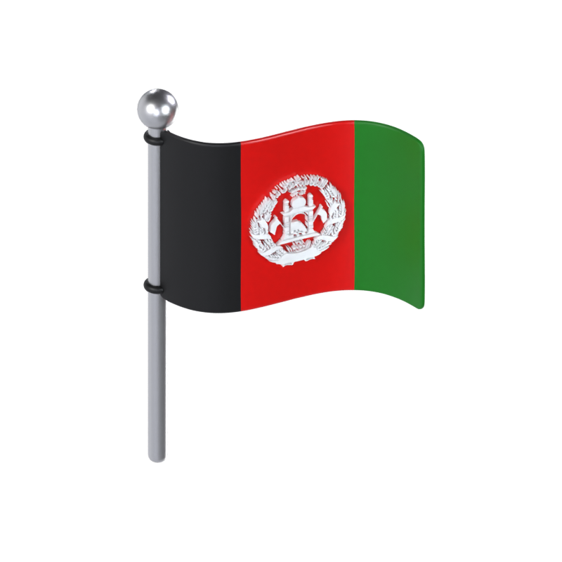 Afghanistan Flagge 3D Modell