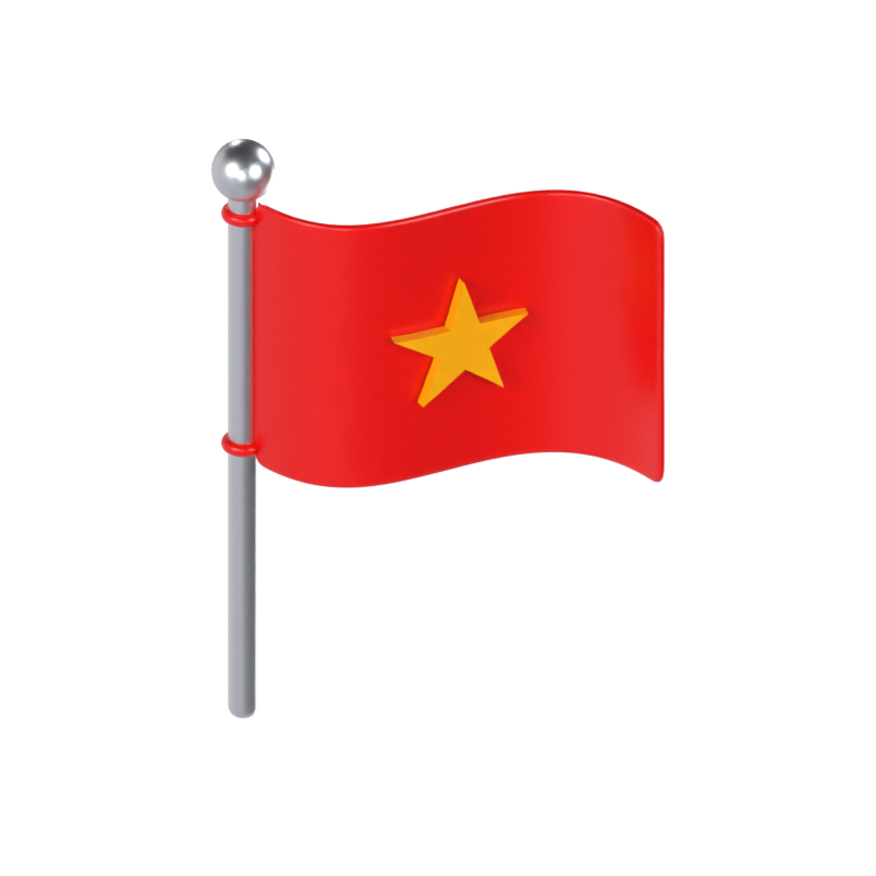 Vietnam Flagge 3D Modell