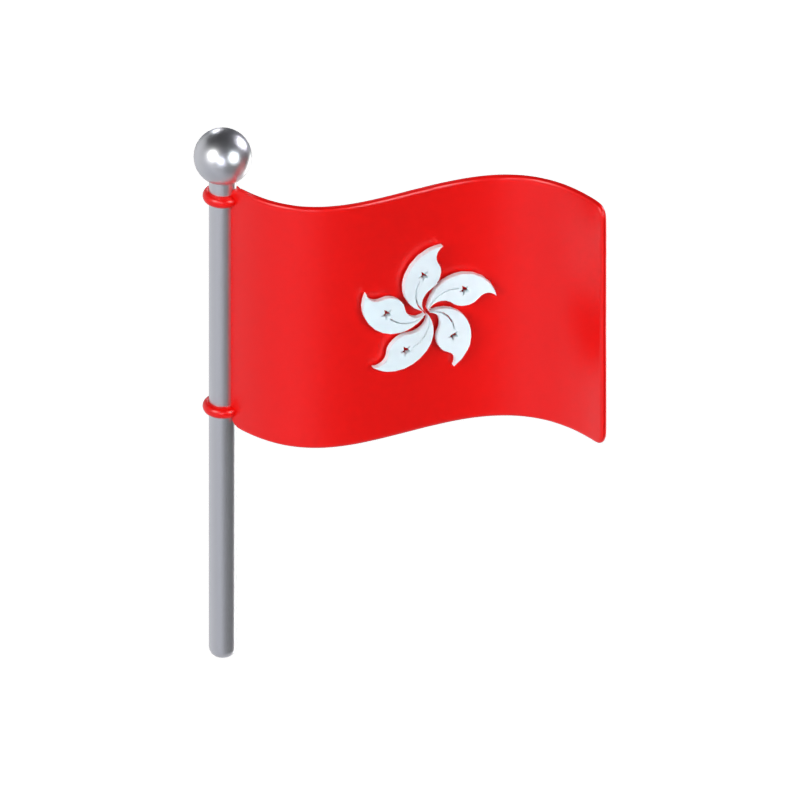 Modelo 3D de la bandera de Hong Kong