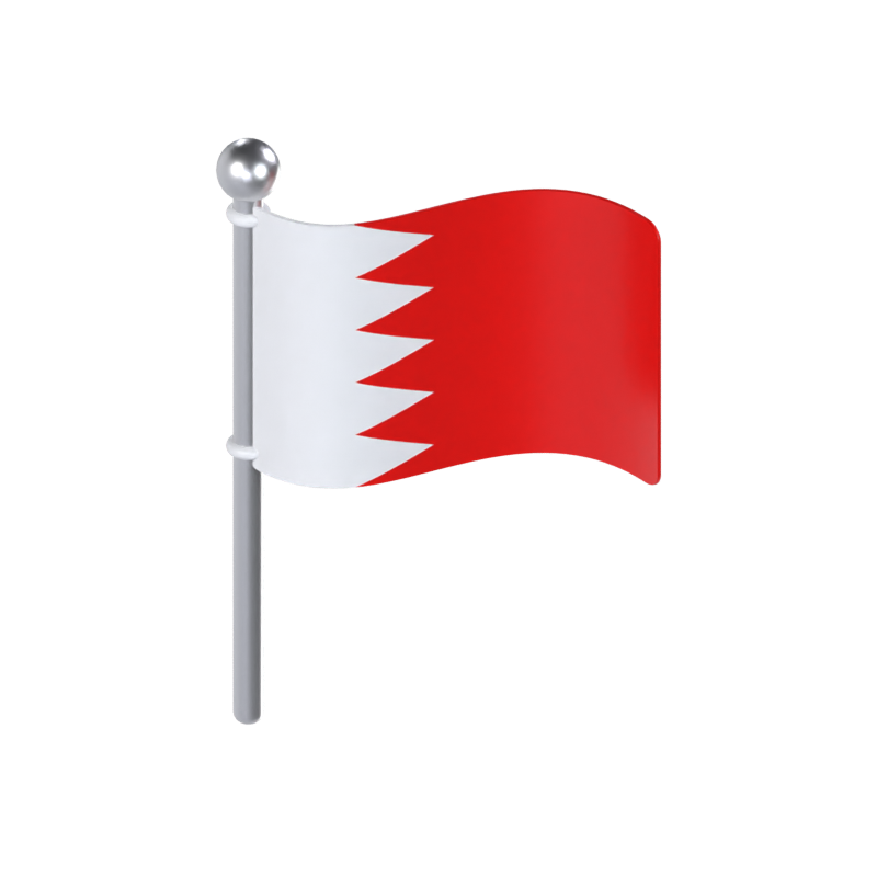 Bahrain Flagge 3D Modell