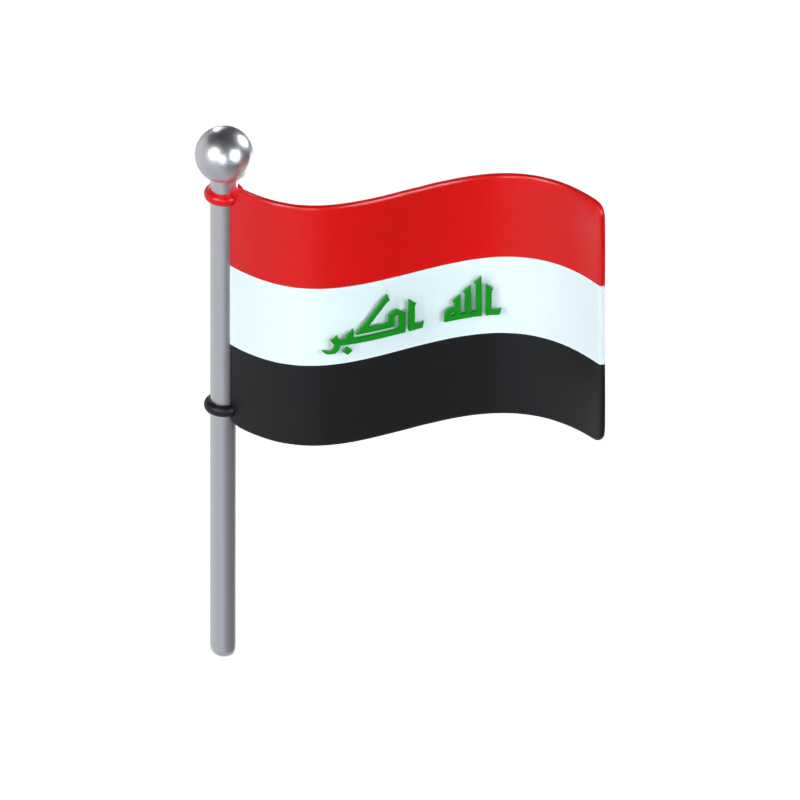 Modelo 3D de la bandera de Iraq 3D Graphic