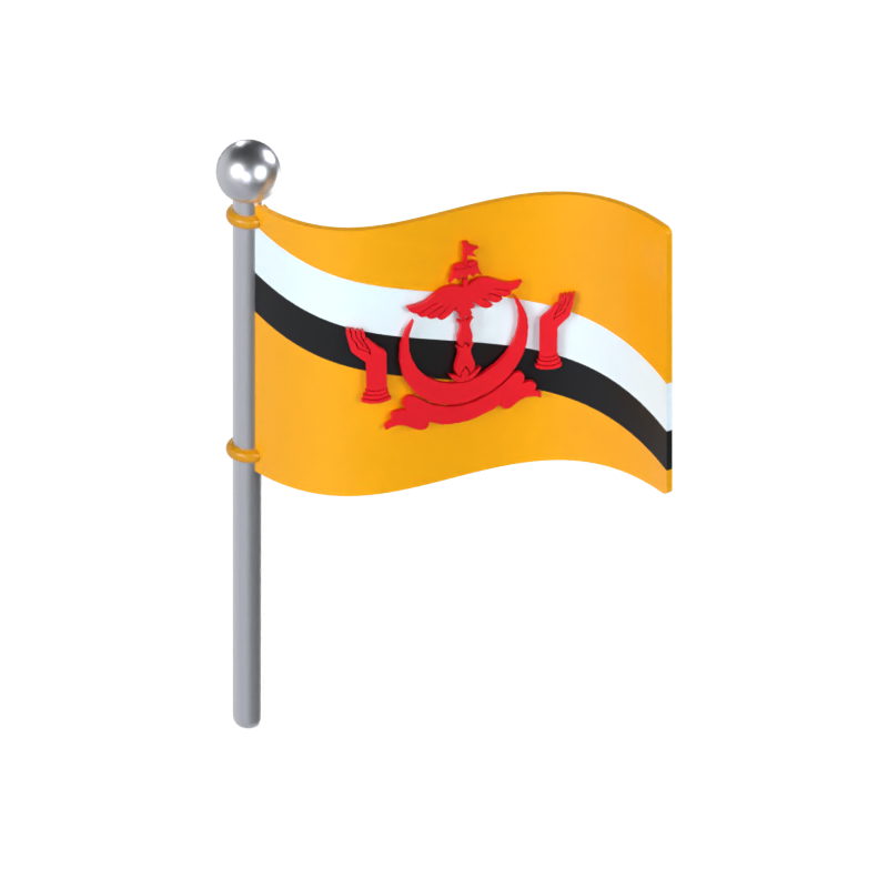 Modelo 3D de la bandera de Brunei